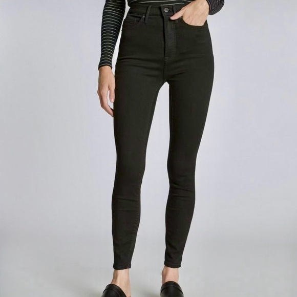 Everlane The Way High Skinny Jeans Organic Cotton Washed Black 28 6 Crop - Picture 2 of 12